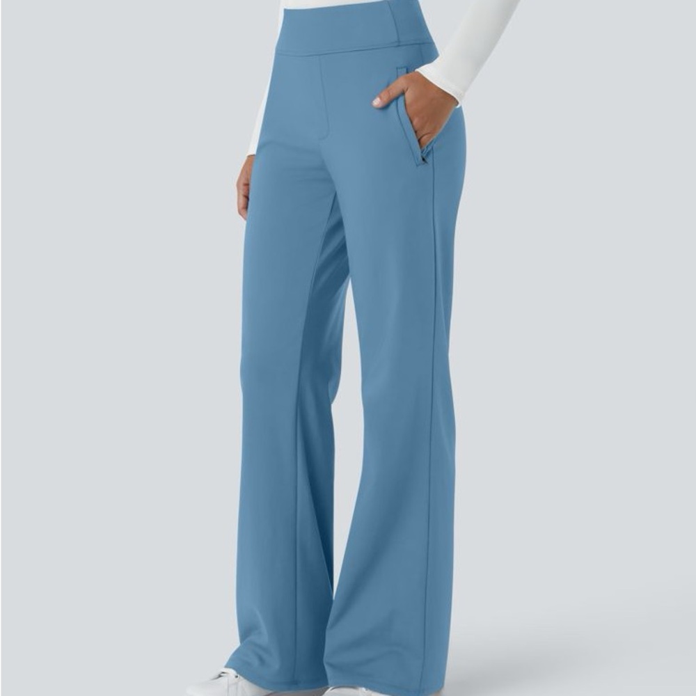 HALARA Flex DayStretch Mid Rise Work Flare Pants - XS NWOT in Light Azure